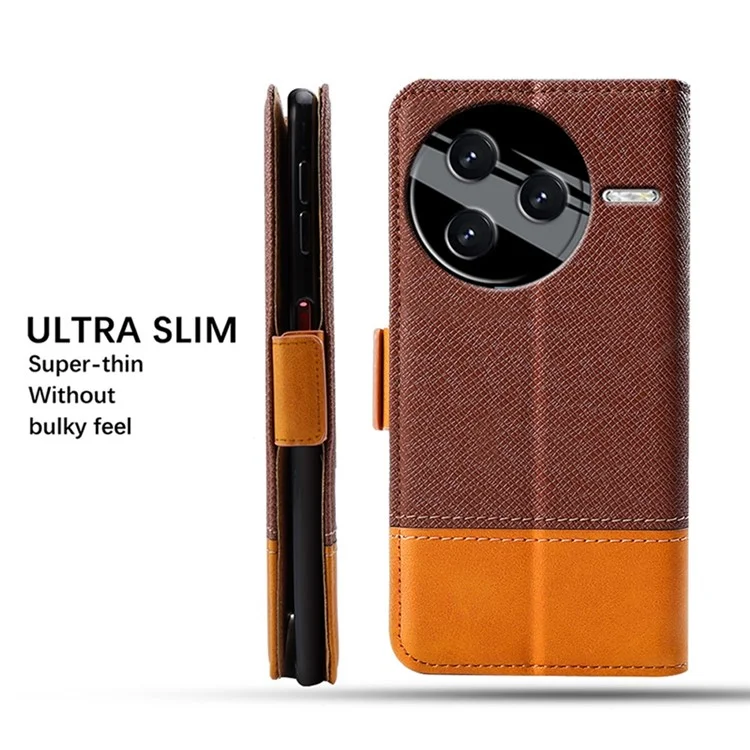 Für Xiaomi Redmi K80 Pro 5G Hülle Farbspritzung PU Leder Brieftasche Handyhülle - Braun