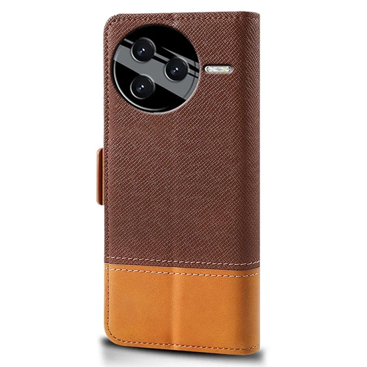 Für Xiaomi Redmi K80 Pro 5G Hülle Farbspritzung PU Leder Brieftasche Handyhülle - Braun