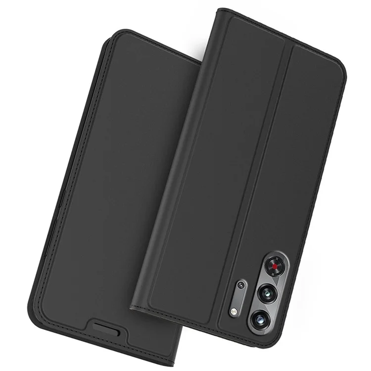 Per ZTE nubia Red Magic 10 Pro 5G Custodia in pelle PU con porta carte, supporto e chiusura magnetica - Nero