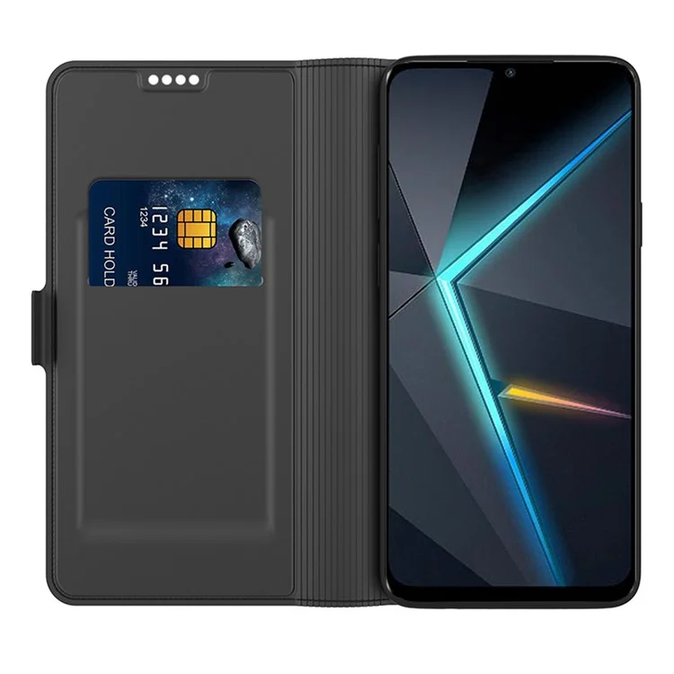 Funda para ZTE nubia Red Magic 10 Pro 5G, carcasa interior de TPU a prueba de golpes, cubierta de teléfono de cuero con ranura para tarjeta - Negro
