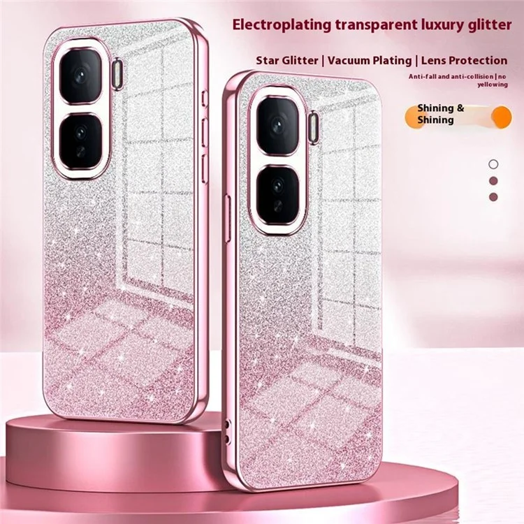 Для vivo iQOO Neo10 5G / Neo10 Pro 5G Чехол Electroplating Gradient Glitter TPU Phone Cover - Розовый