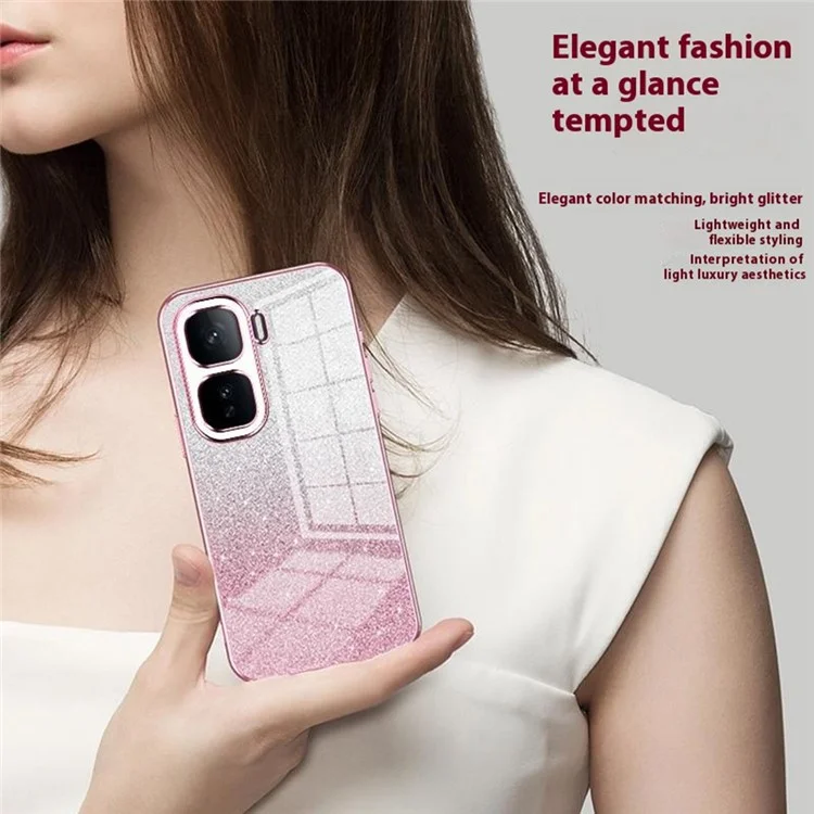 Для vivo iQOO Neo10 5G / Neo10 Pro 5G Чехол Electroplating Gradient Glitter TPU Phone Cover - Розовый