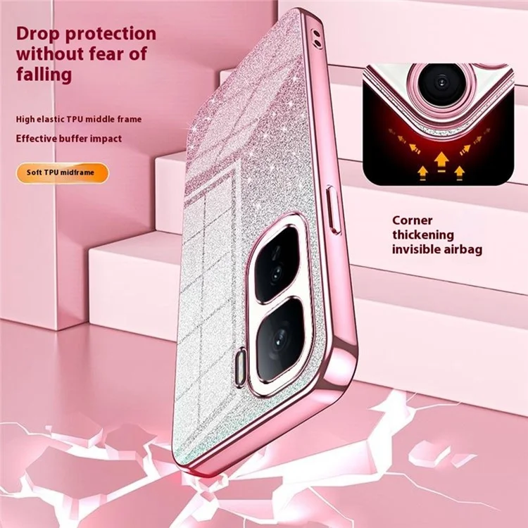 Для vivo iQOO Neo10 5G / Neo10 Pro 5G Чехол Electroplating Gradient Glitter TPU Phone Cover - Розовый