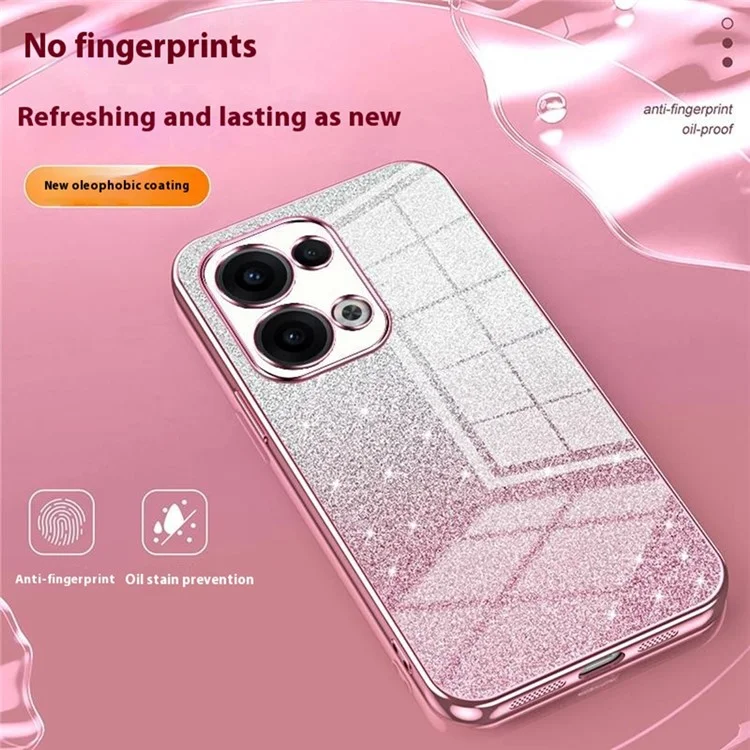 Для Oppo Reno13 5G (Global) Чехол с градиентным электрохромным блестящим ТПУ-чехлом - розовый