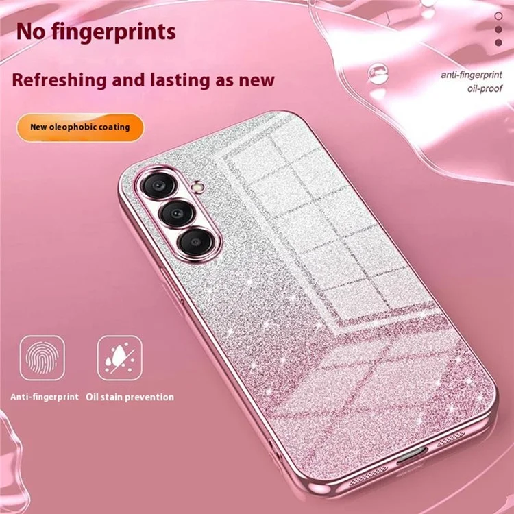 Чехол для Samsung Galaxy A26 5G с электролитическим градиентным блестящим ТПУ-покрытием - розовый