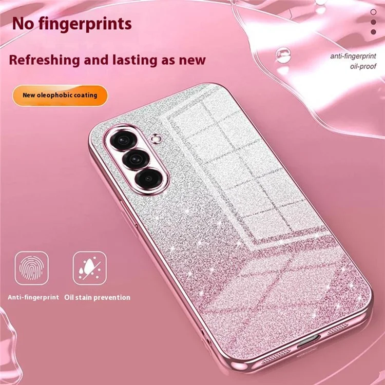 Для чехла Samsung Galaxy A36 5G с электролитическим градиентным блестящим ТПУ-чехлом - розовый