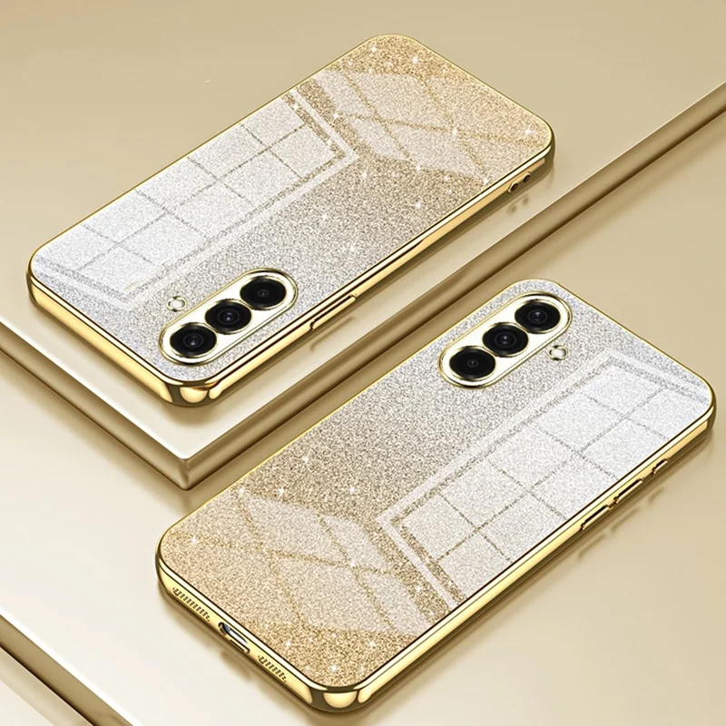 For Samsung Galaxy A36 5G Case Electroplating Gradient Glitter TPU Phone Cover - Gold