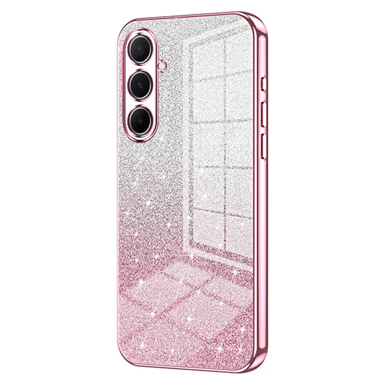 Чехол для Samsung Galaxy A56 5G с электрохромным градиентным блестящим TPU - розовый