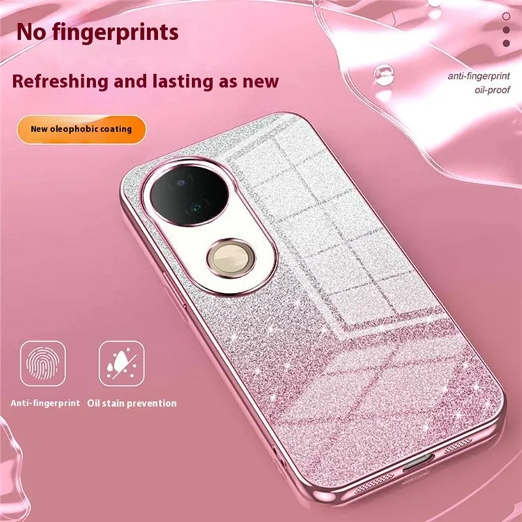 Чехол для vivo S20 5G, электрохромный градиентный глиттерный ТПУ-чехол - розовый