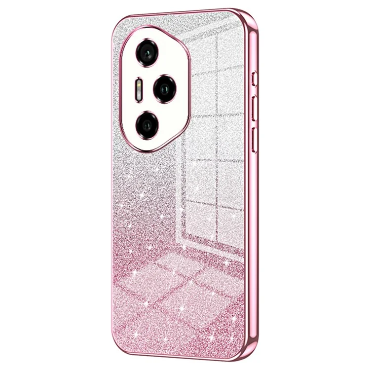 Funda de teléfono For Honor 300 Pro Case Electroplating Gradient Glitter TPU - Rosa