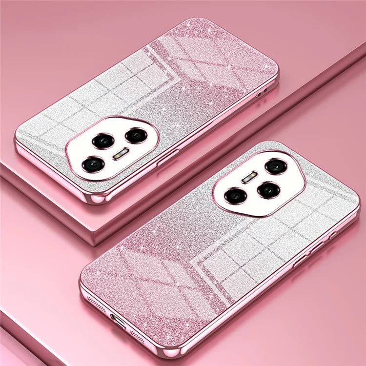 Funda de teléfono For Honor 300 Pro Case Electroplating Gradient Glitter TPU - Rosa