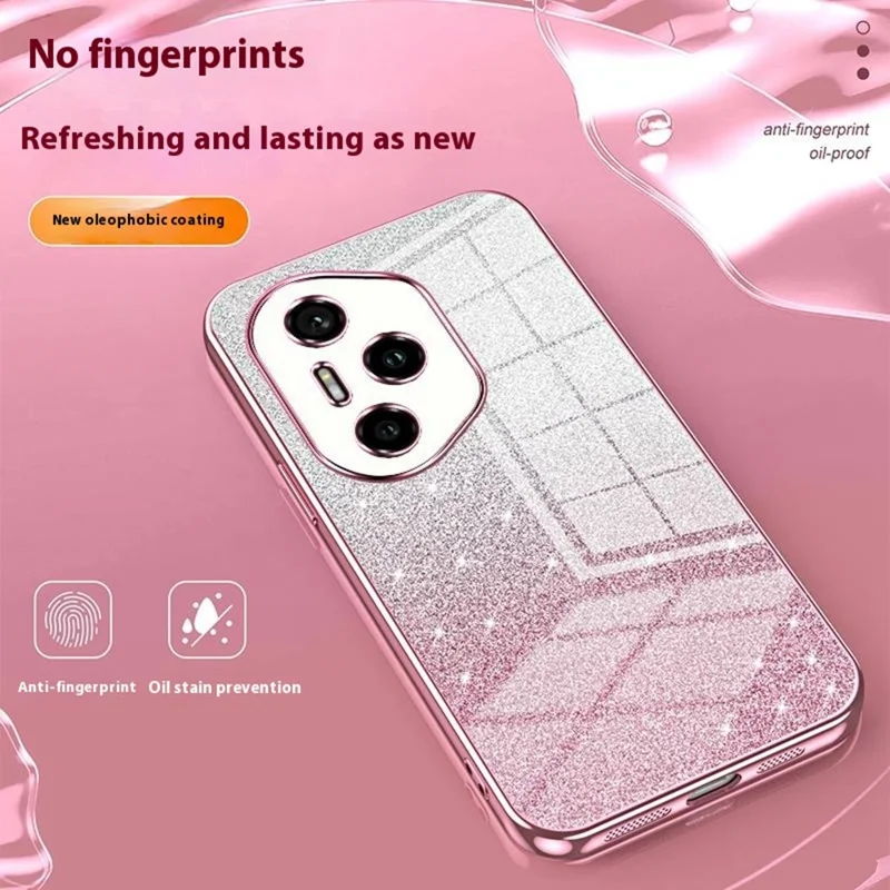 Fodral för Honor 300 Pro, elektropläterat fodral med glittrigt tonådlingsmönster i TPU - Lila