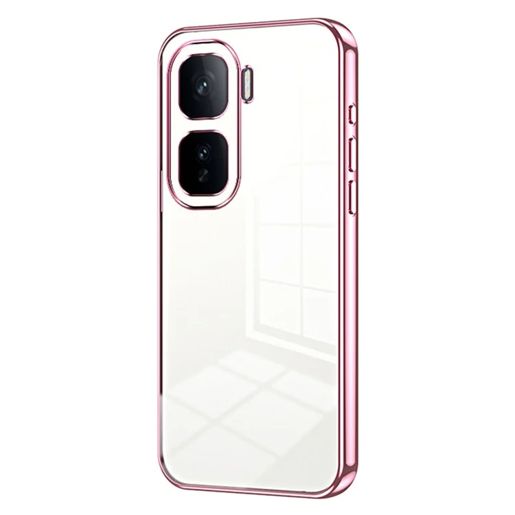 Чехол для vivo iQOO Neo10 5G / Neo10 Pro 5G с электрохромной рамкой и мягким TPU корпусом - Розовый