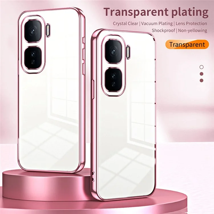 Чехол для vivo iQOO Neo10 5G / Neo10 Pro 5G с электрохромной рамкой и мягким TPU корпусом - Розовый