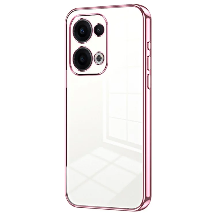 Für Oppo Reno13 5G (Global) Hülle Elektroplattierter Rahmen Weiche TPU-Handyhülle - Pink