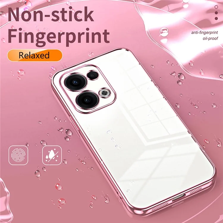 Für Oppo Reno13 5G (Global) Hülle Elektroplattierter Rahmen Weiche TPU-Handyhülle - Pink