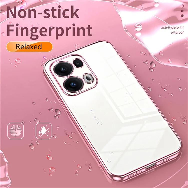 Étui pour Oppo Reno13 Pro 5G, cadre électrolytique en TPU souple - Rose