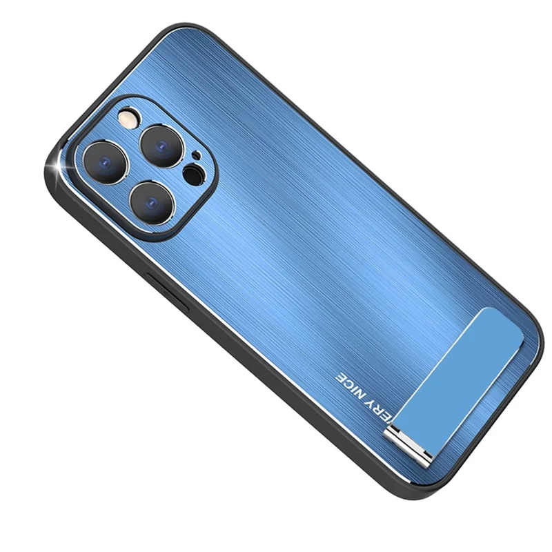 Для Iphone 14 Pro Crashed Case Case Back Stand TPU + Алюминиевый Гибридный Сплав - Синий