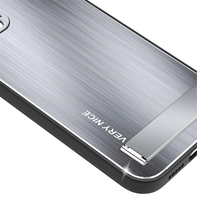 Для Iphone 14 Pro Crashed Case Case Back Stand TPU + Алюминиевый Гибридный Сплав - Синий