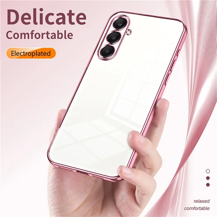 Für Samsung Galaxy A26 5G Hülle Electroplating Rahmen Weiche TPU Handyhülle - Rosa