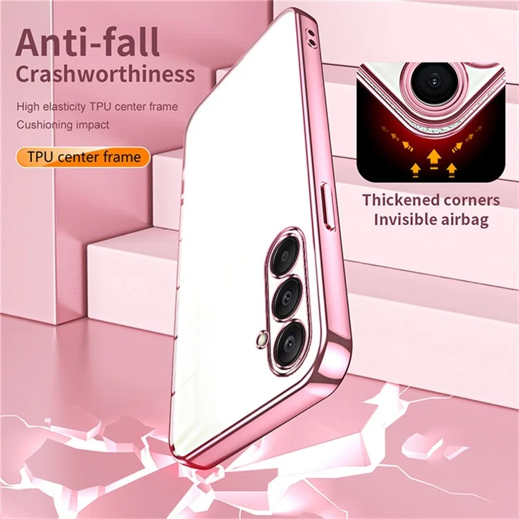Für Samsung Galaxy A26 5G Hülle Electroplating Rahmen Weiche TPU Handyhülle - Rosa