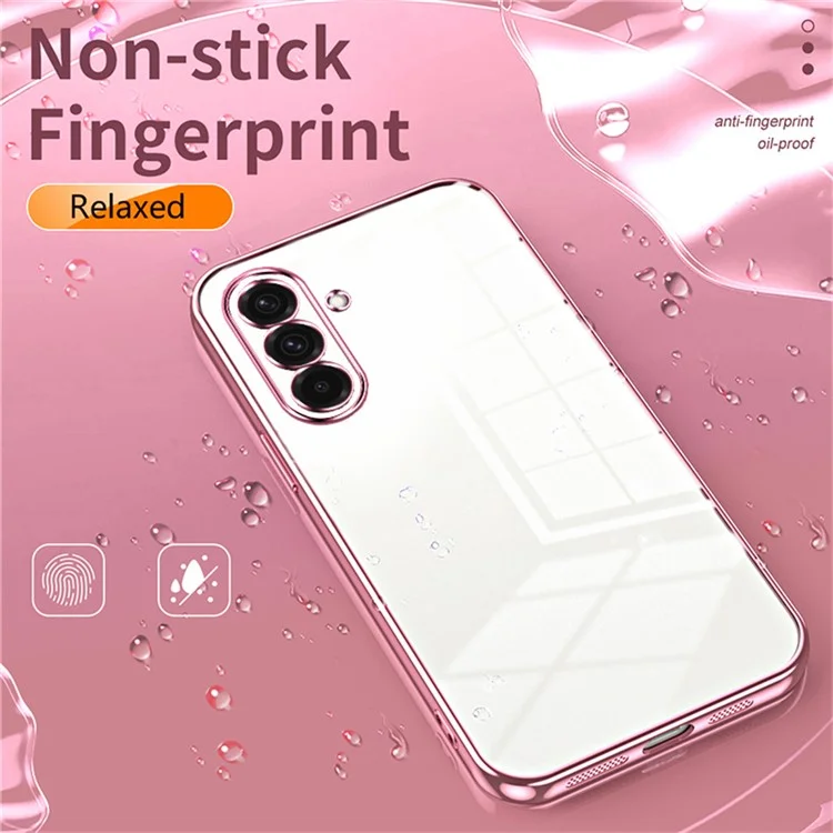 Custodia per Samsung Galaxy A36 5G con cornice elettroplaccata e cover morbida in TPU - Rosa