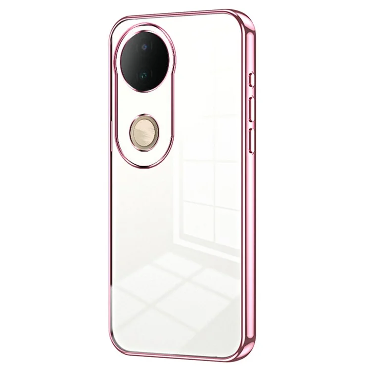 Für vivo S20 5G Hülle Electroplating Rahmen Weiche TPU Handyhülle - Pink