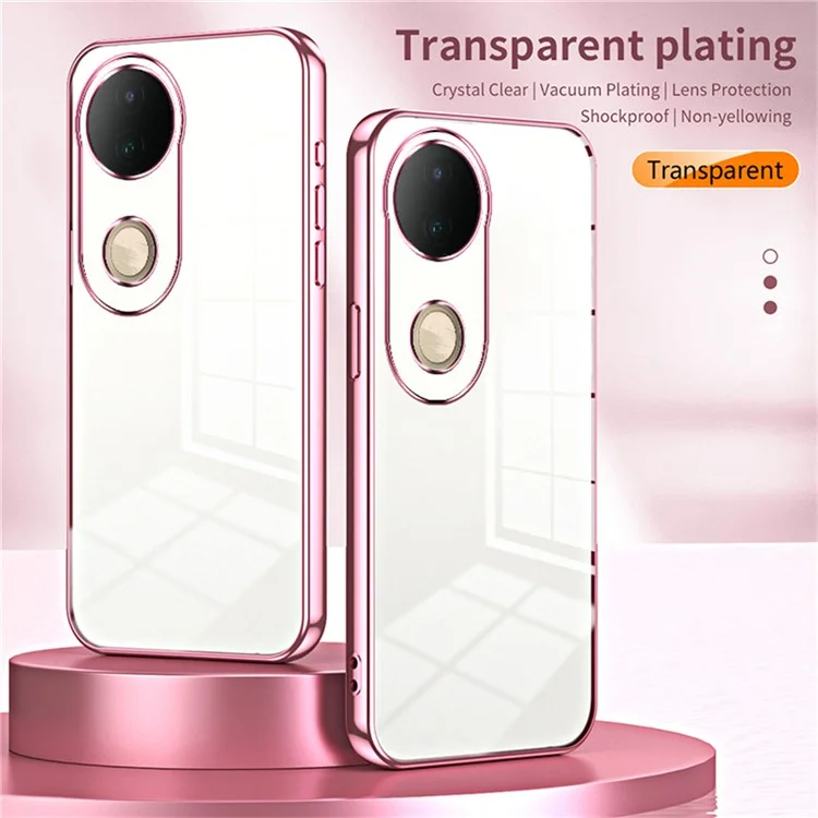 Für vivo S20 5G Hülle Electroplating Rahmen Weiche TPU Handyhülle - Pink