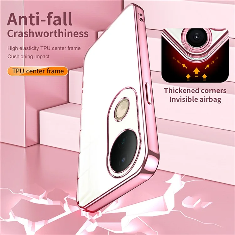 Für vivo S20 5G Hülle Electroplating Rahmen Weiche TPU Handyhülle - Pink