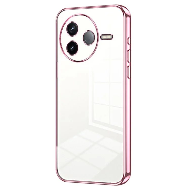 Для Xiaomi Redmi K80 5G Чехол Electroplating Frame Soft TPU Phone Cover - Розовый