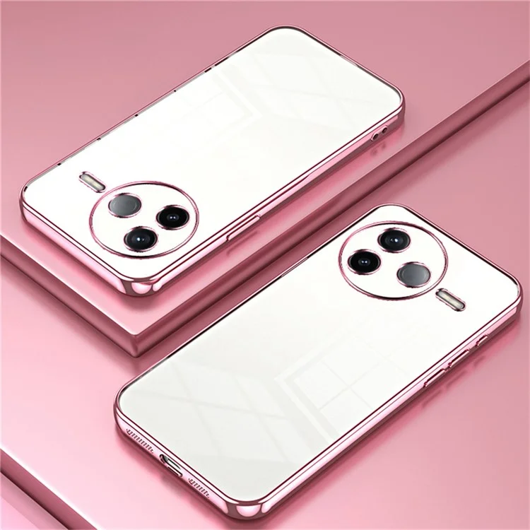 Для Xiaomi Redmi K80 5G Чехол Electroplating Frame Soft TPU Phone Cover - Розовый