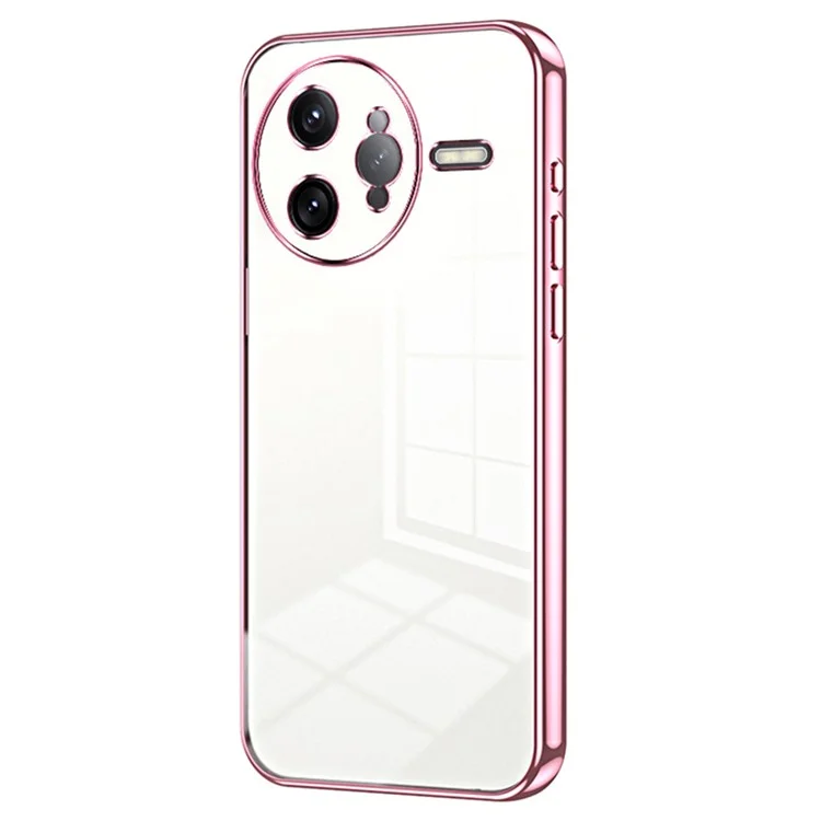 Für Xiaomi Redmi K80 Pro 5G Hülle Elektroplattierter Rahmen Weiche TPU-Handyhülle - Pink