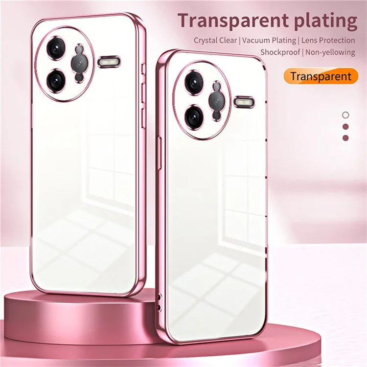 Für Xiaomi Redmi K80 Pro 5G Hülle Elektroplattierter Rahmen Weiche TPU-Handyhülle - Pink