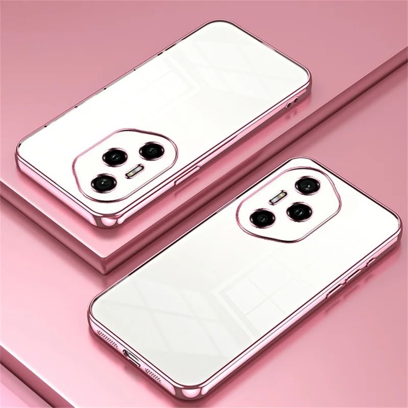 For Honor 300 Pro Case Electroplating Frame Soft TPU Handyhülle - Pink