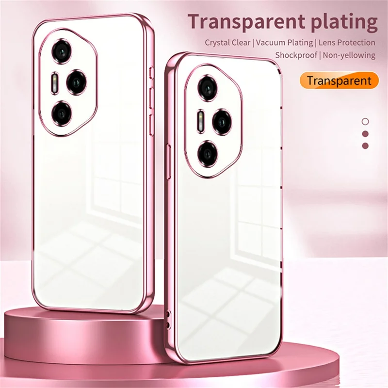 For Honor 300 Pro Case Electroplating Frame Soft TPU Handyhülle - Pink