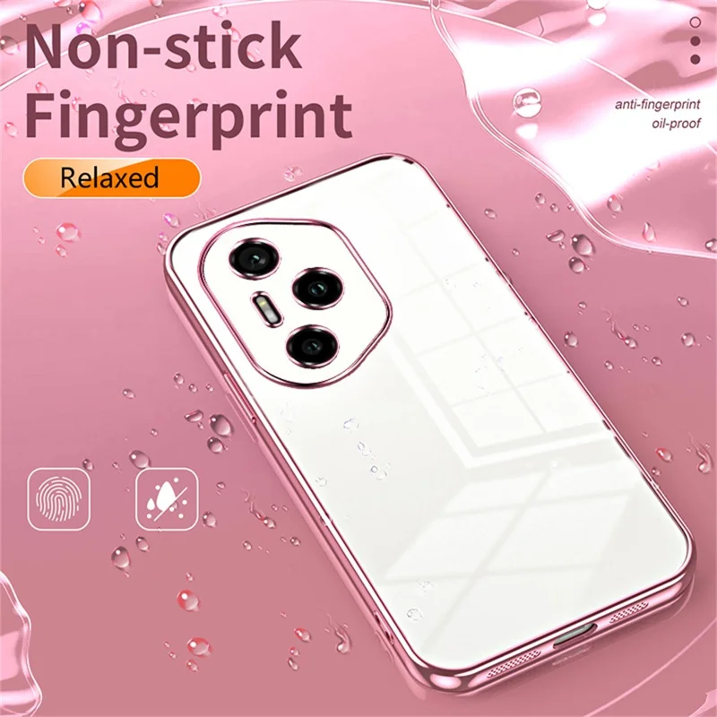 For Honor 300 Pro Case Electroplating Frame Soft TPU Handyhülle - Pink