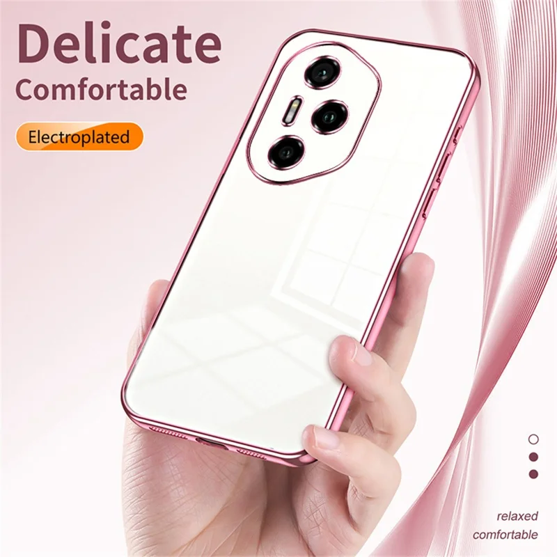 For Honor 300 Pro Case Electroplating Frame Soft TPU Handyhülle - Pink