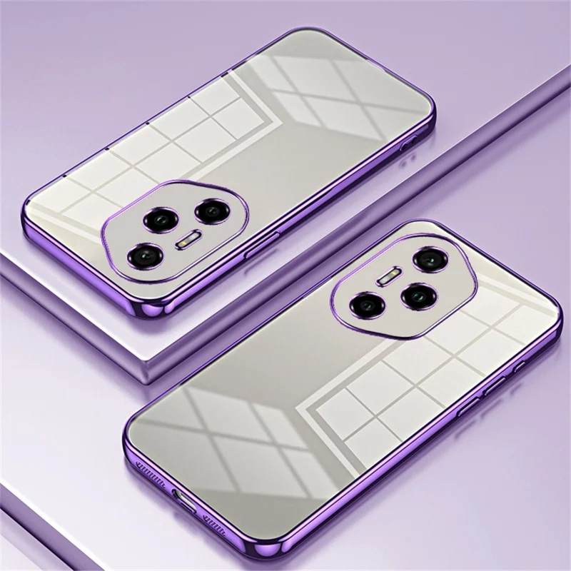 For Honor 300 Pro Case Electroplating Frame Soft TPU Phone Cover - Purple