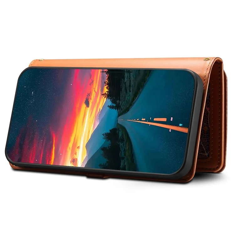 Capa de telefone de couro com zíper da série Galaxy ESEBLE para Samsung Galaxy A26 5G com bloqueio RFID - Marrom