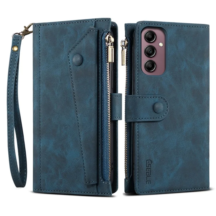 Capa para Samsung Galaxy A26 5G da série Star da ESEBLE, carteira com zíper, couro, suporte - Azul