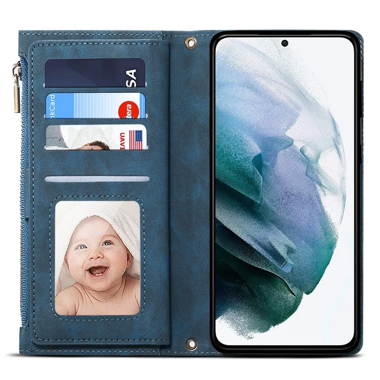 Capa para Samsung Galaxy A26 5G da série Star da ESEBLE, carteira com zíper, couro, suporte - Azul