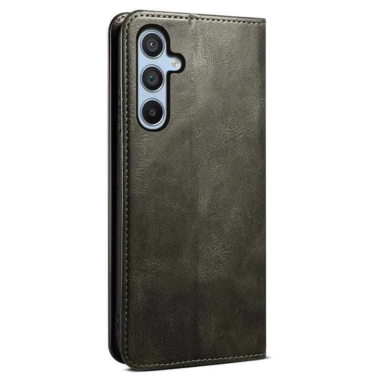Étui pour Samsung Galaxy A26 5G, texture de cheval fou, cuir cireux, support portefeuille - Vert