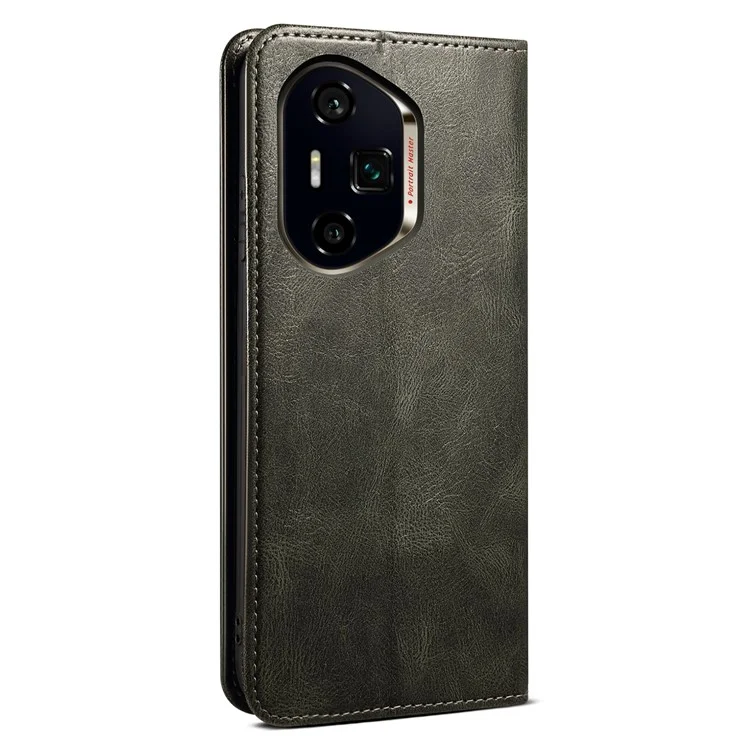 For Honor 300 Pro Case Crazy Horse Texture Waxy Leather Wallet Stand Phone Cover - Green