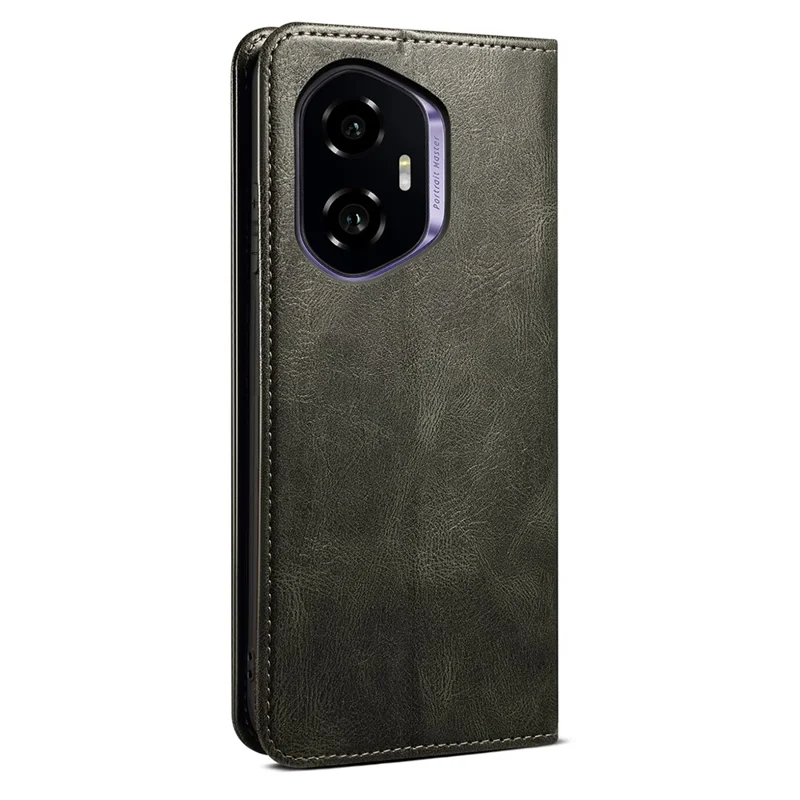 Capa Para Honor 300 Textura de Cavalo Louco Couro Encerado Carteira com Suporte para Celular - Verde