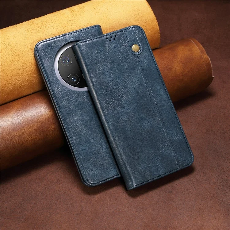 Funda para Huawei Mate 70 Pro / Mate 70 Pro+ Textura de caballo loco Cuero encerado Cartera Soporte Funda de teléfono - Azul