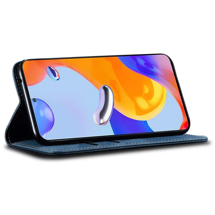 Étui pour Huawei Mate 70 Pro / Mate 70 Pro+ en tissu jean avec texture antidérapante et support - Bleu