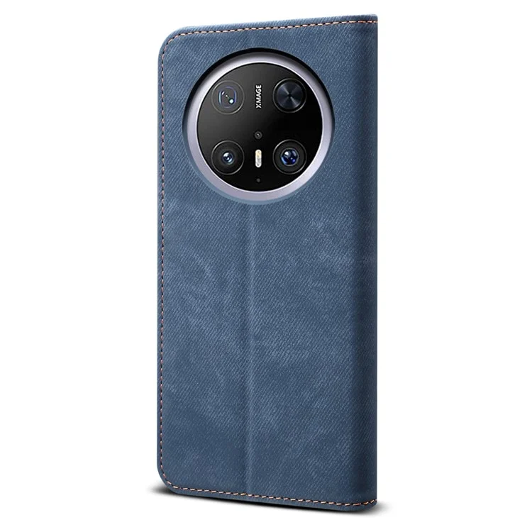 Étui pour Huawei Mate 70 Pro / Mate 70 Pro+ en tissu jean avec texture antidérapante et support - Bleu