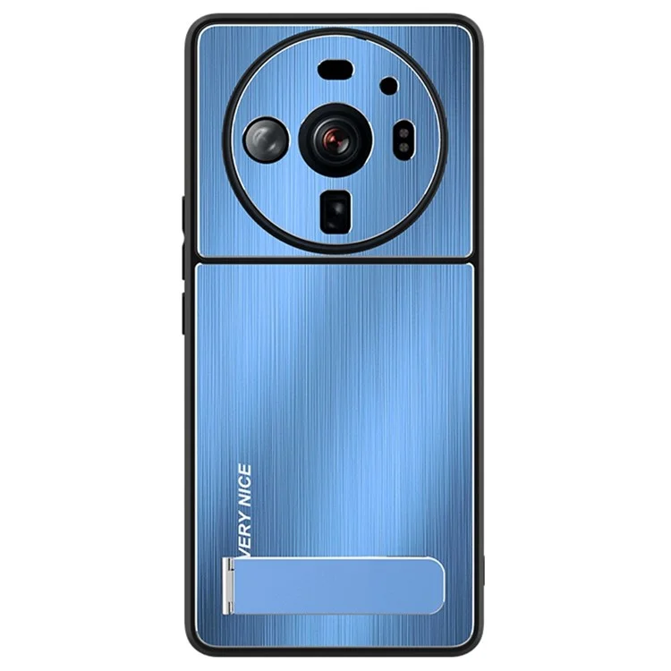 Para Xiaomi 12S Ultra 5G Kickstand Case de Telefone TPU Bumper Bumped Aluminum Light Back Anti-drop Tampa - Azul