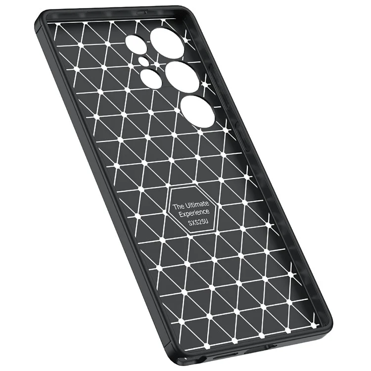 Funda para Samsung Galaxy S25 Ultra, textura de litchi TPU flexible, negra