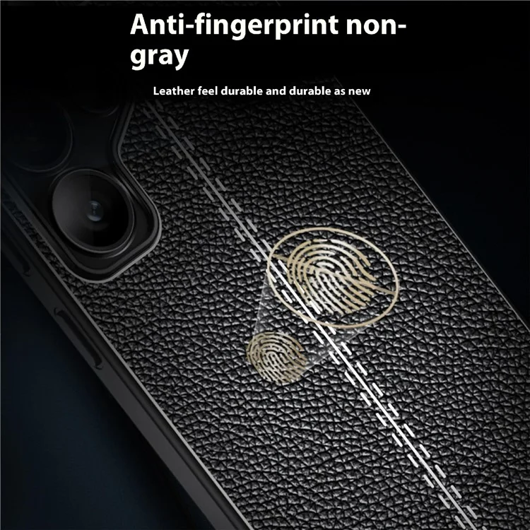 Funda para Samsung Galaxy S25 Ultra, textura de litchi TPU flexible, negra